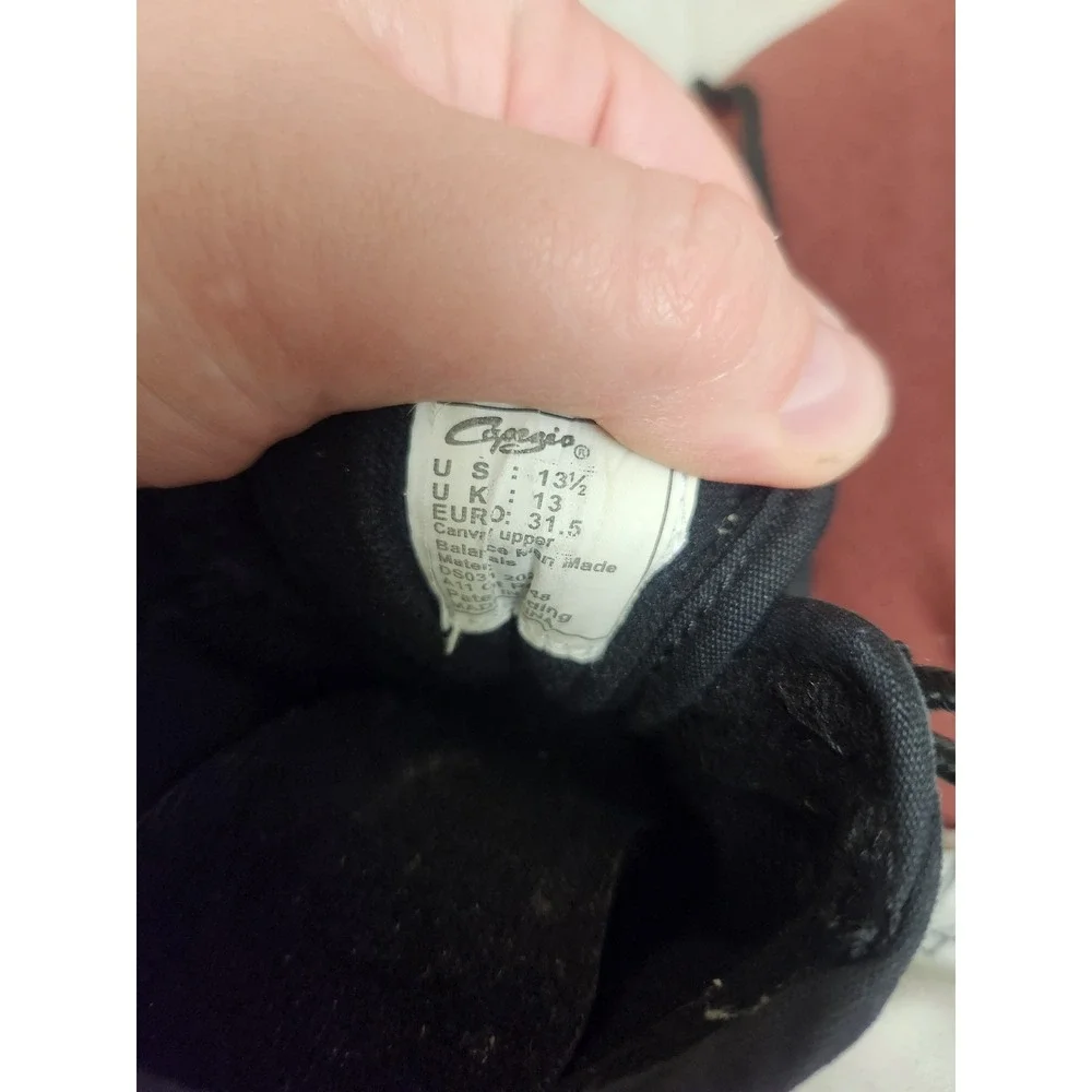 Capezio DS03 Dansneaker Black Canvas Split Sole‎ Jazz Dance Shoes Kids Size 13.5